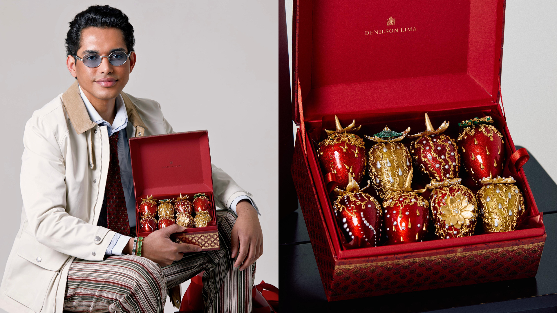 Exclusivo: Artista confeiteiro lança caixa de “morangos do amor” de luxo e impressiona com valor: “Pedidos não param”; assista