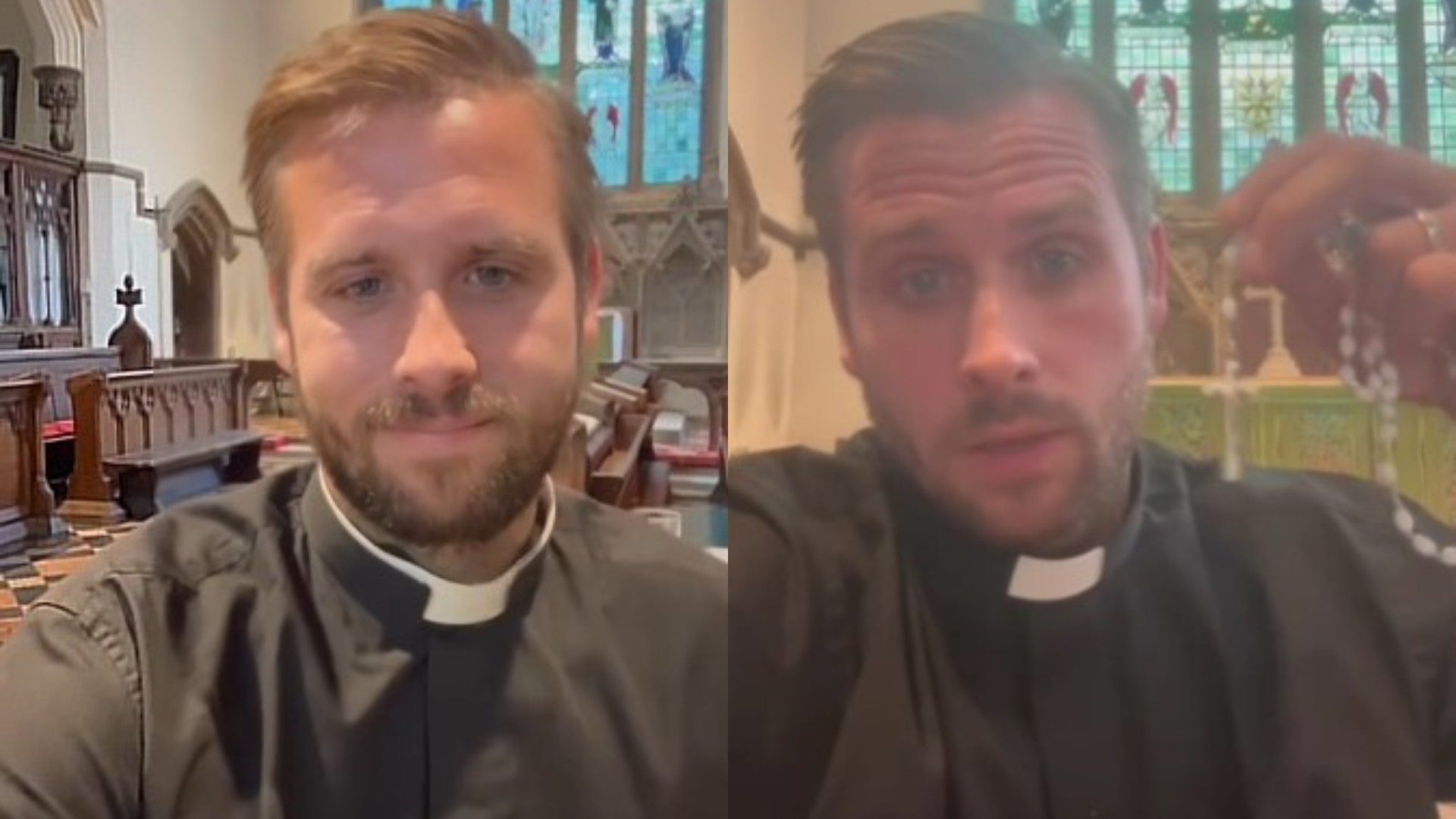 Padre ‘gato’ viraliza na web após fazer vídeo chamando fiéis para igreja; assista