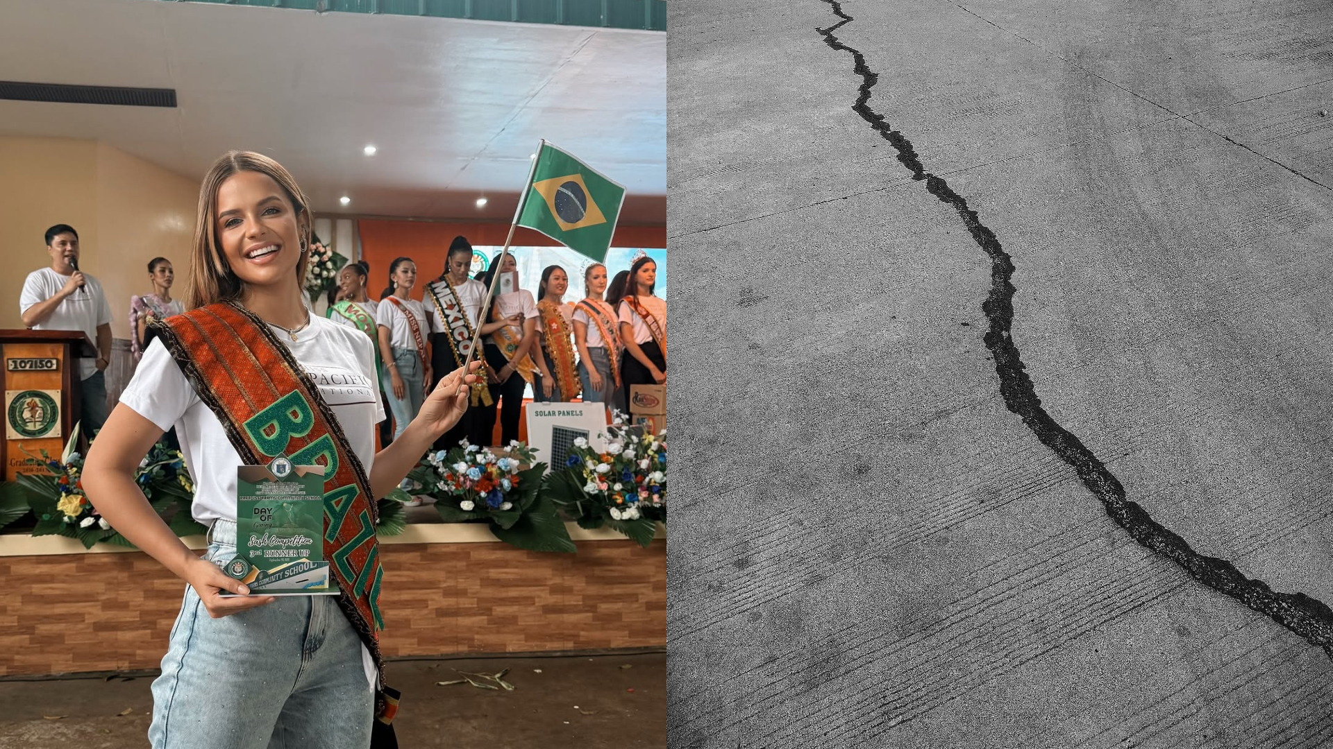 Vídeo: Terremoto interrompe concurso de beleza nas Filipinas, e brasileira se manifesta Vídeo: Terremoto interrompe concurso de beleza nas Filipinas, e brasileira se manifesta