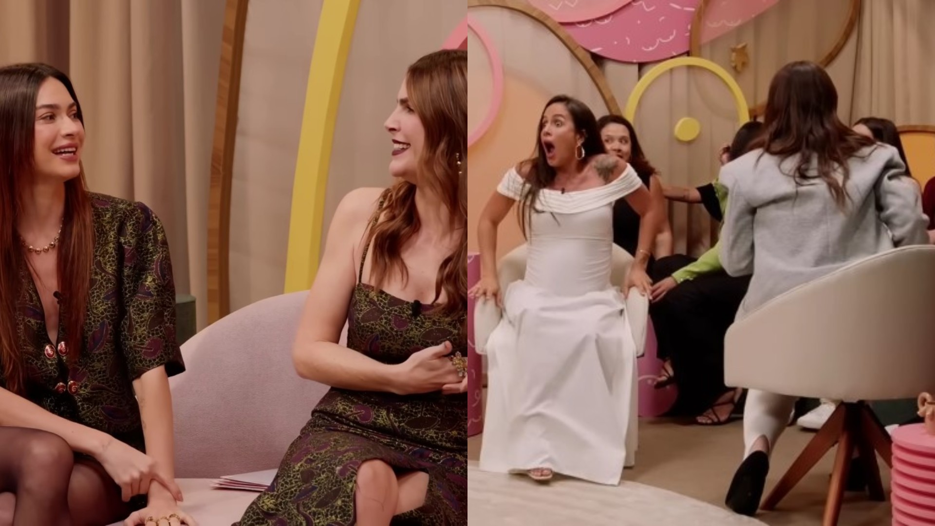 Vídeo: Mulher entra em trabalho de parto durante podcast e deixa famosas em choque: ‘Meu Deus!’; desfecho emociona