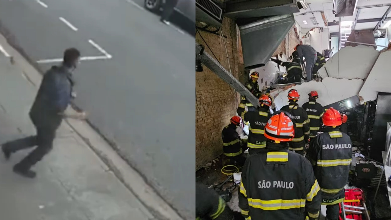 Vídeo: Câmeras de segurança mostram pessoas correndo após desabamento do restaurante Jamile, em SP Vídeo: Câmeras de segurança mostram pessoas correndo após desabamento do restaurante Jamile, em SP