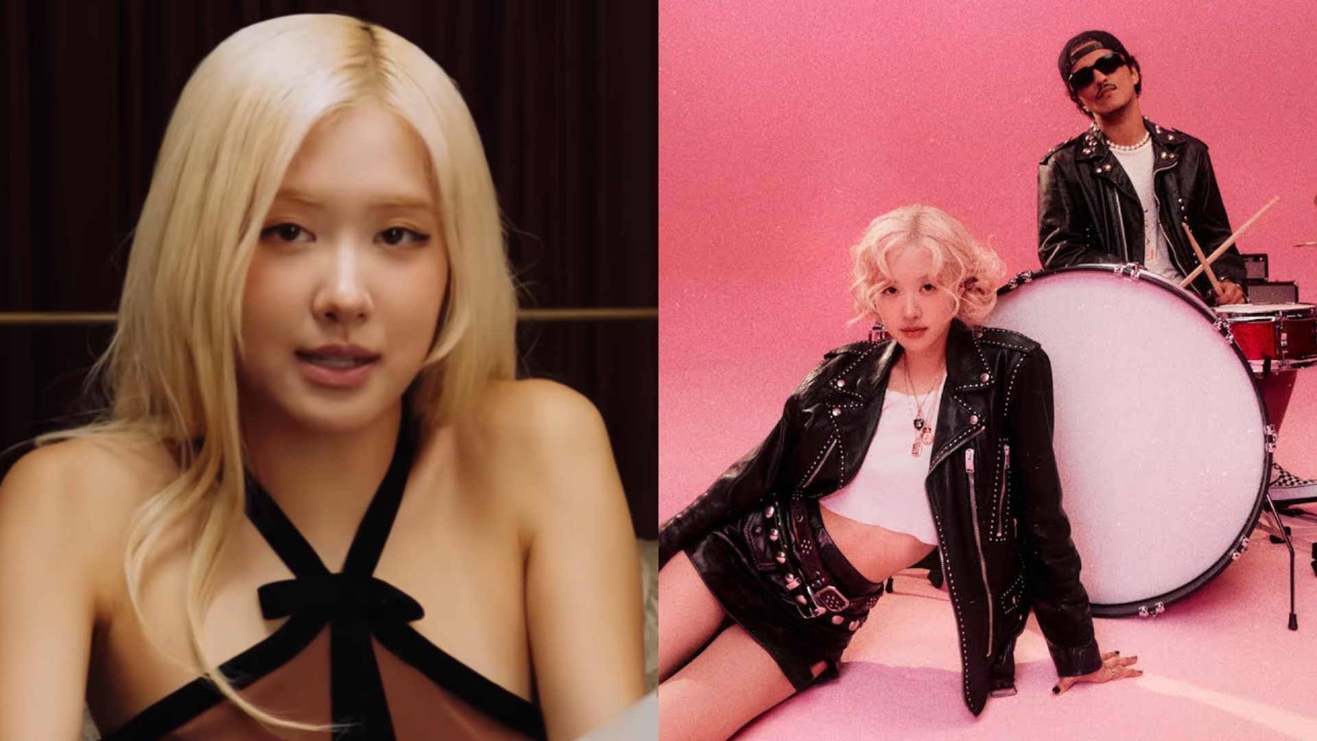 Rosé revela ‘briga feia’ com Bruno Mars antes das gravações do clipe de ‘APT’: ‘Ele vai me matar’; assista Rosé faz exposed de treta com Bruno Mars antes das gravações de 'APT': 'Ele vai me matar'; assista (Reprodução/Youtube; Divulgação/ Atlantic Recording)