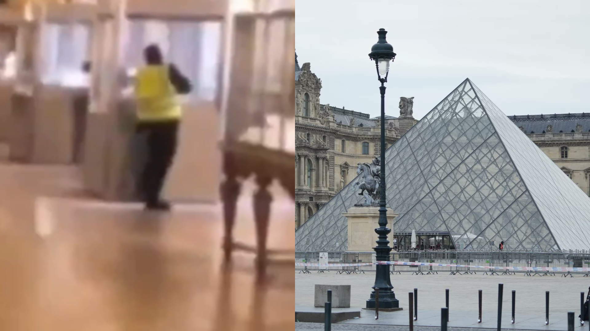 Primeiras imagens mostram assalto ao Museu do Louvre, em Paris, e tática dos ladrões; assista Primeiras imagens mostram assalto ao Museu do Louvre, em Paris, e tática dos ladrões; assista (Reprodução/BFMTV; Getty)