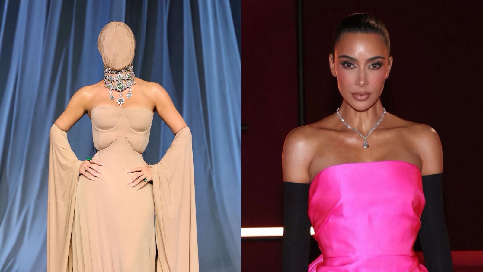 Equipe de beleza de Kim Kardashian tira sarro após estrela aparecer com rosto coberto em noite de gala: “Chorando” Kim Kardashian / Getty