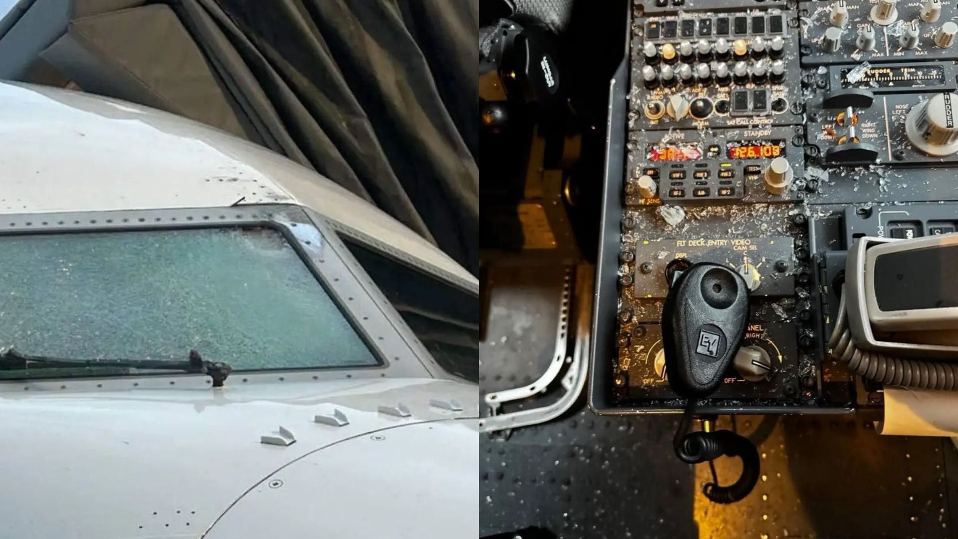 Objeto misterioso atinge avião nos EUA, provoca pouso de emergência e deixa piloto ferido; veja as imagens Objeto misterioso atinge avião nos EUA, provoca pouso de emergência e deixa piloto ferido (Foto: Reprodução/ X)