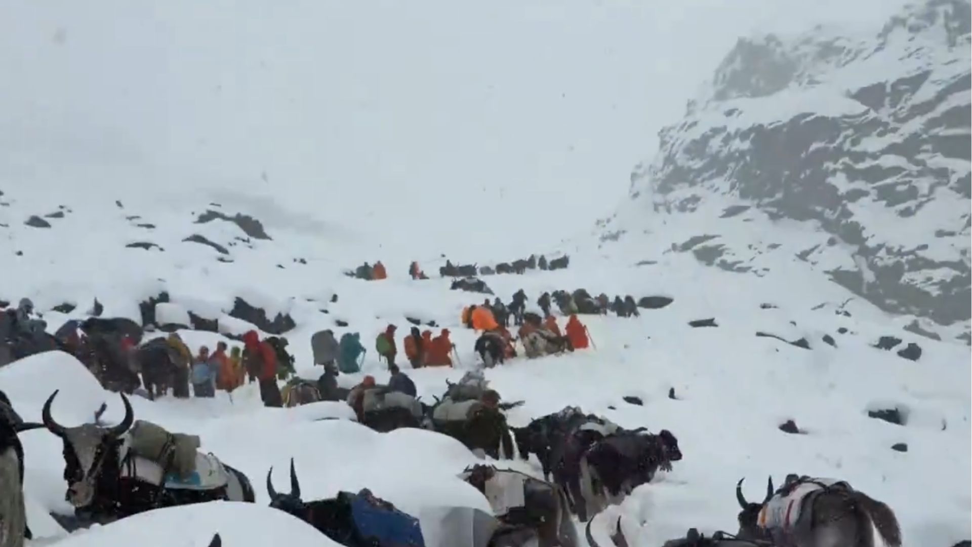 Mais de 200 pessoas estão presas e aguardam resgate no Monte Everest após forte nevasca Mais de 200 pessoas estão presas e aguardam resgate no Monte Everest após forte nevasca (Foto: Reprodução/ X)