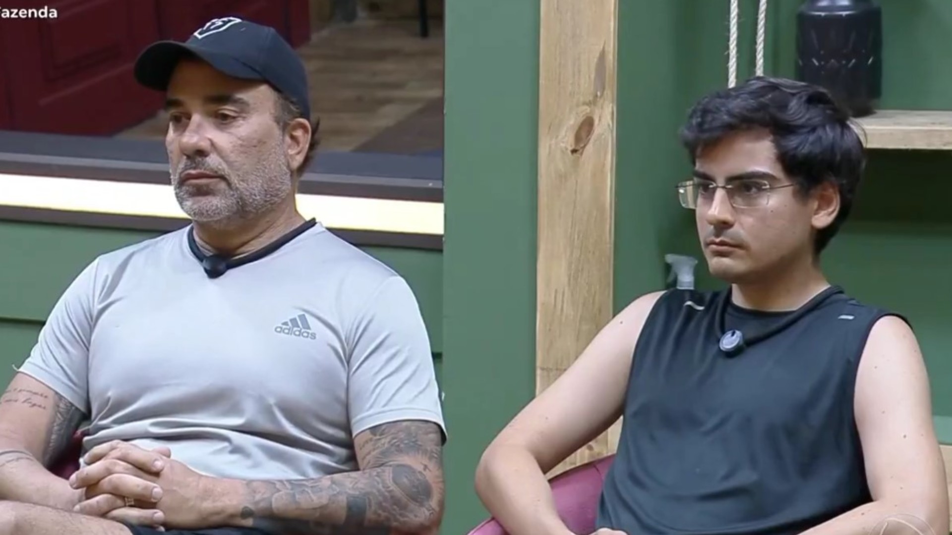 A Fazenda 17: Record quebra protocolo, convoca Fabiano e Dudu para esclarecer pré-treino em festa e toma decisão; assista Foto: Reprodução/Record