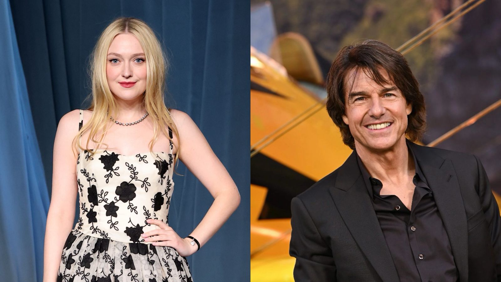 Dakota Fanning revela presente inusitado que recebe todos os anos de Tom Cruise; assista Dakota Fanning e Tom Cruise // ambas Getty