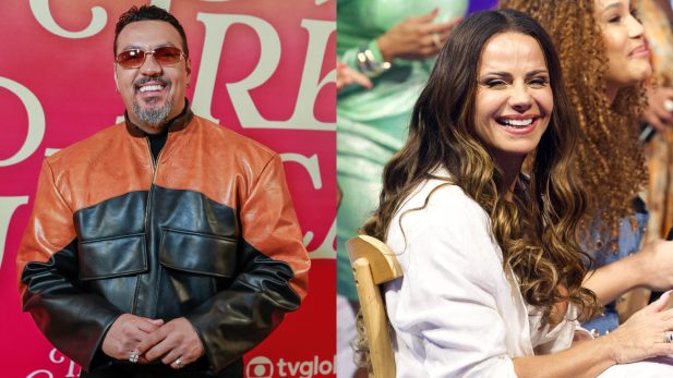 Três Graças: Belo reage a rumores de que pode contracenar com Viviane Araújo, e revela se beijaria a ex em cena; assista Três Graças: Belo reage a rumores de que pode contracenar com Viviane Araújo, e revela se beijaria a ex em cena; assista