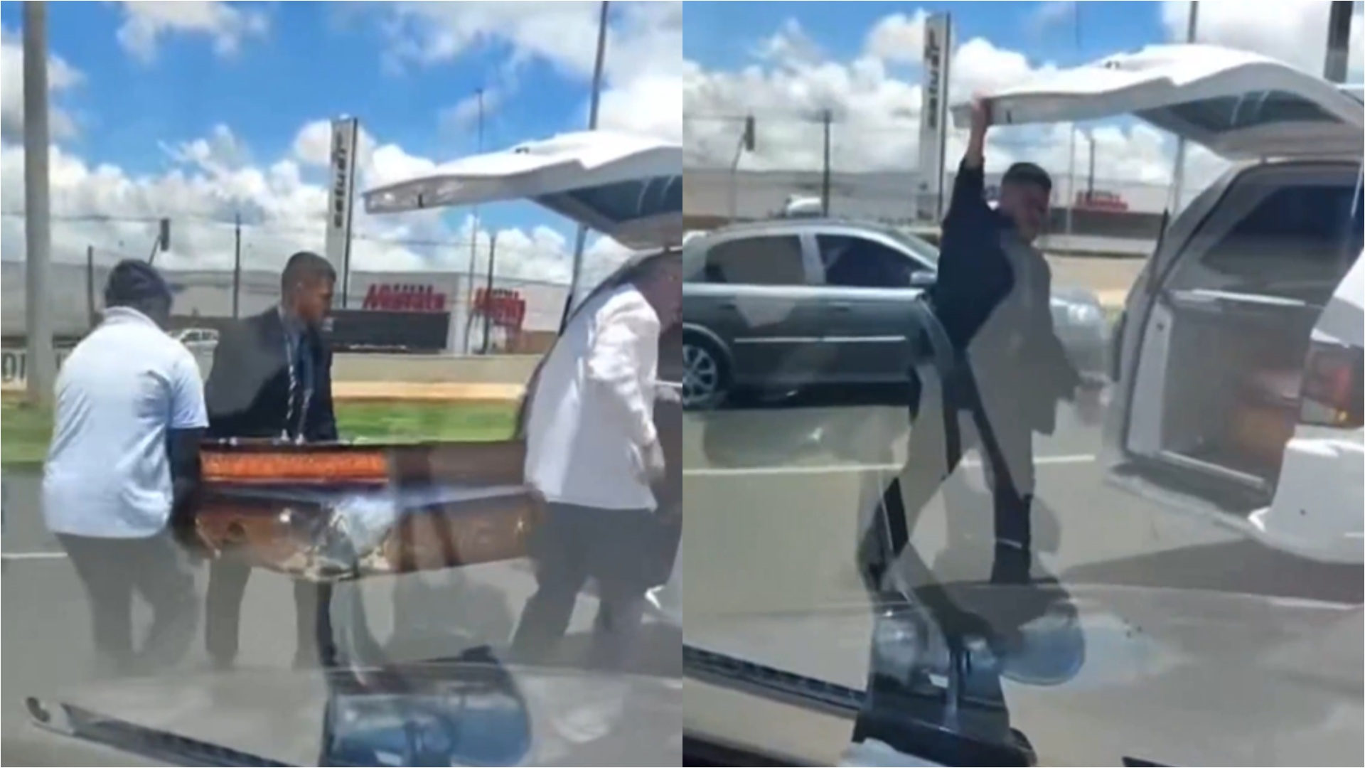 Vídeo: Caixão com corpo cai de carro funerário em avenida movimentada no PR; empresa aponta o que causou o incidente Vídeo: Caixão com corpo cai de carro funerário em avenida movimentada no PR; empresa aponta o que causou o incidente