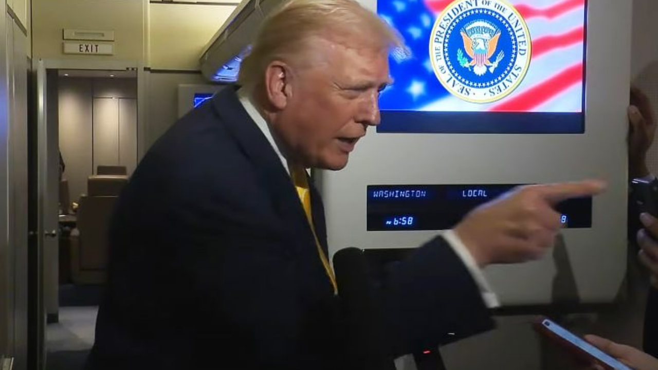 Trump ataca repórter ao ser questionado sobre relação com Epstein: “Quieta, porquinha!”; assista Equipe do governador Gavin Newsom ironiza fala de Trump. (Foto: Reprodução/X)