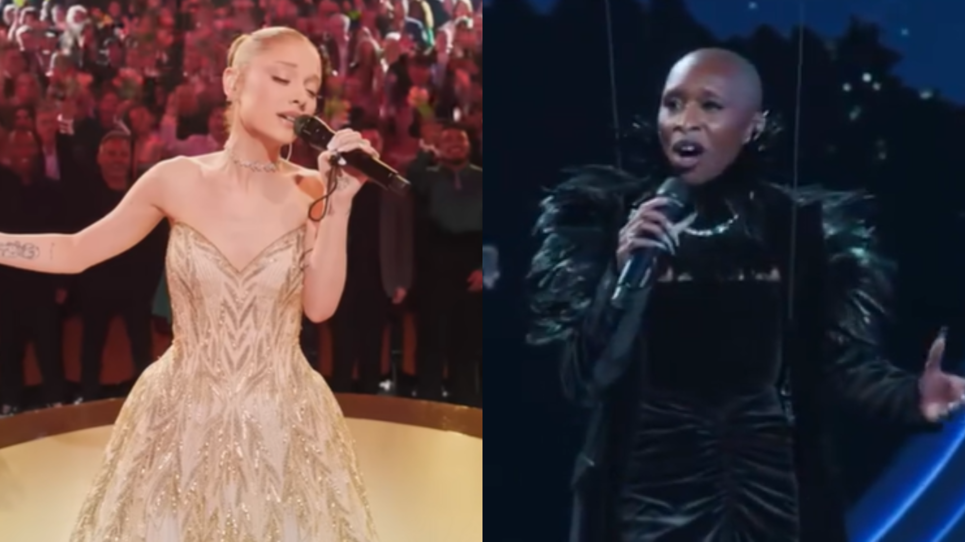 Wicked: Ariana Grande e Cynthia Erivo entregam vocais de arrepiar e sobrevoam teatro em especial de TV com direito a surpresa; assista Wicked: Ariana Grande e Cynthia Erivo entregam vocais poderosos e sobrevoam teatro em especial; veja tudo (Reprodução/NBC)