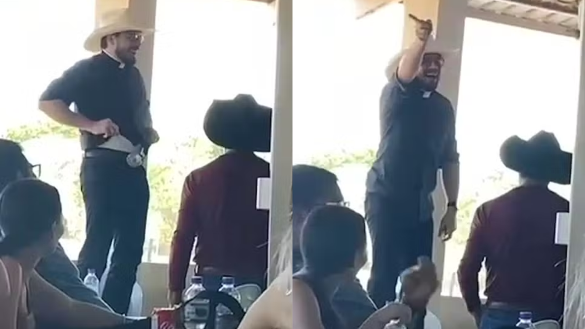 Padre leiloa cueca por R$ 3 mil em evento religioso no TO e se manifesta em missa após repercussão; assista Padre leiloa cueca por R$ 3 mil em evento religioso no Tocantins; assista (Reprodução/g1)