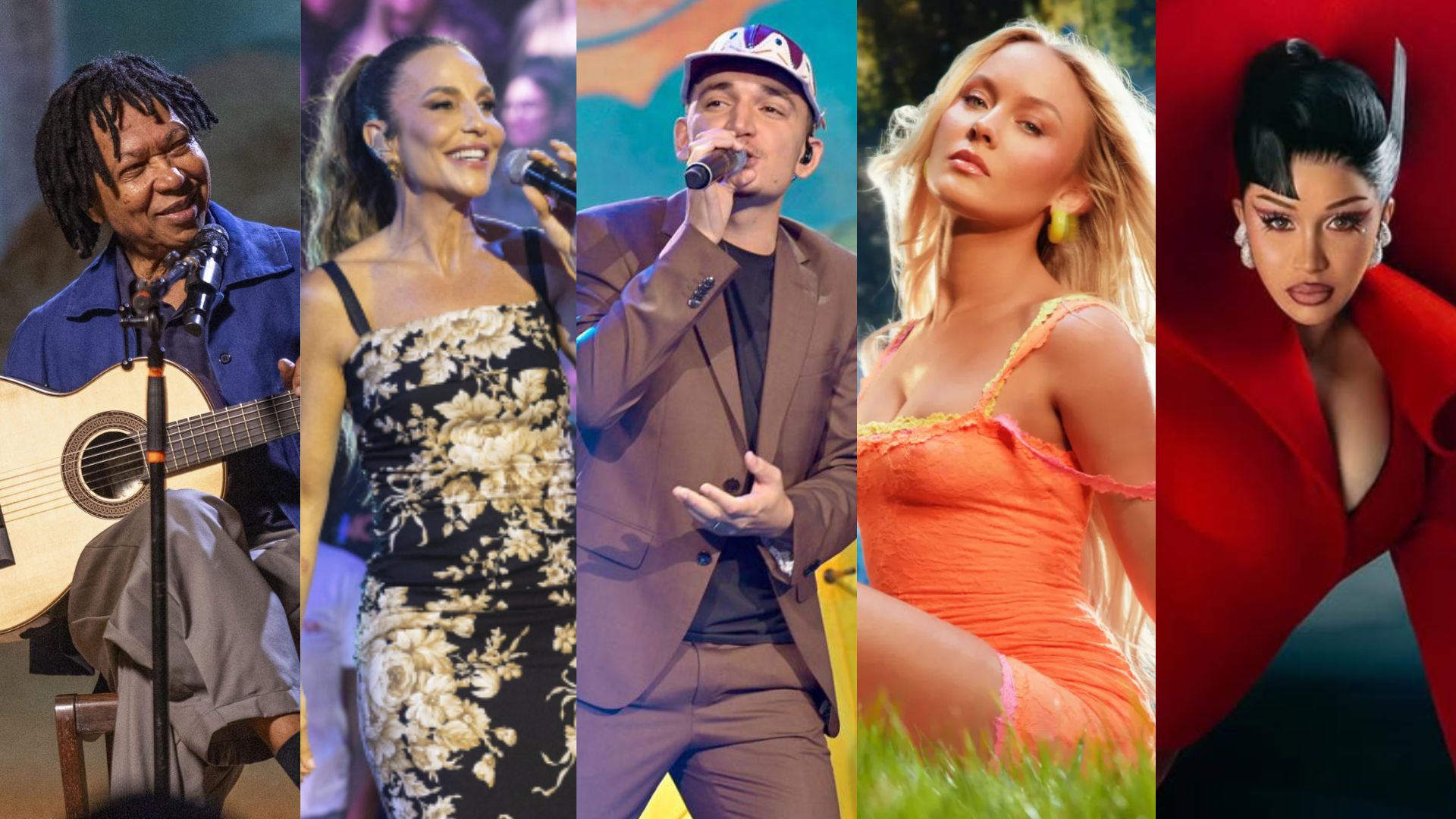 Lançamentos de Sexta: Álbum de Djavan, e novidades de Ivete Sangalo, João Gomes, Zara Larsson e Cardi B são destaques; confira! Lançamentos de Sexta: Álbum de Djavan, e novidades de Ivete Sangalo, João Gomes, Zara Larsson e Cardi B são destaques; confira! (Fotos: Globo; Beatriz Damy; Fábio Rocha; Renato Pizzutto/ Divulgação)