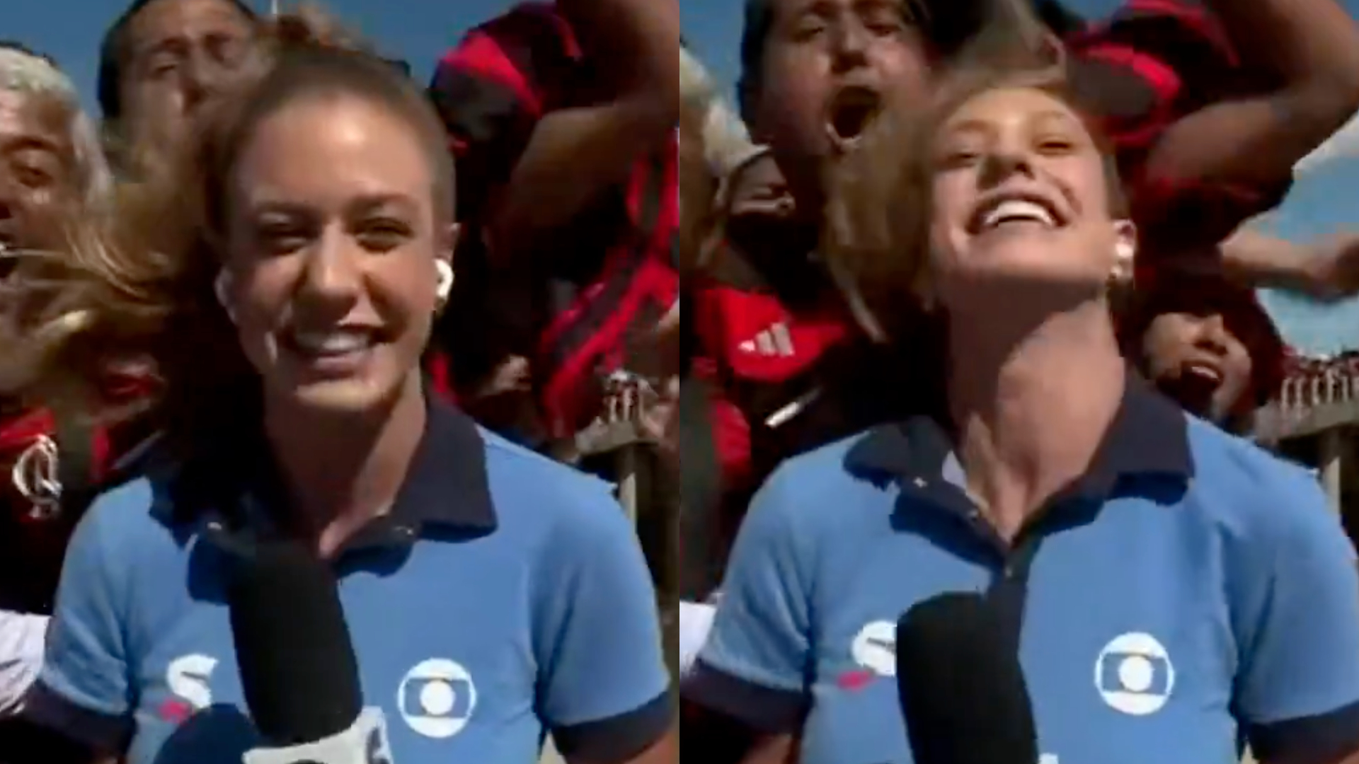 Torcedores puxam o cabelo de repórter da Globo ao vivo e cena repercute: “Falta de respeito absurdo”; assista