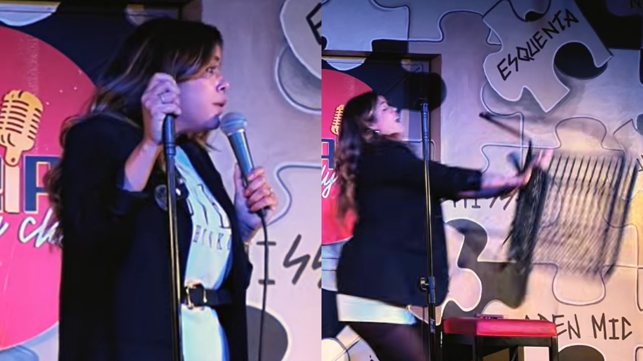 Vídeo: Comediante Fernanda Arantes é agredida com cadeirada durante show em SC: “Ainda tentando entender”