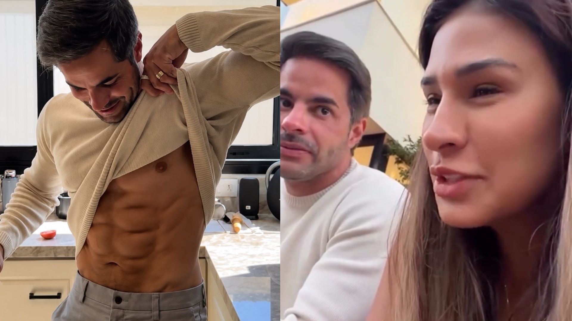 Kaká Diniz surpreende ao mostrar tanquinho trincado e Simone Mendes tem a melhor reação; assista